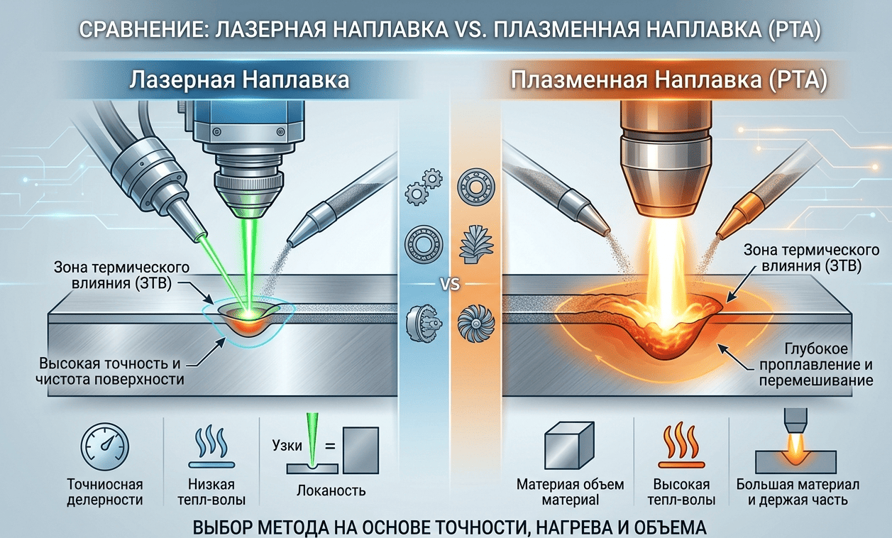 Плазменная и лазерная наплавка — в чём разница?